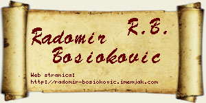 Radomir Bosioković vizit kartica